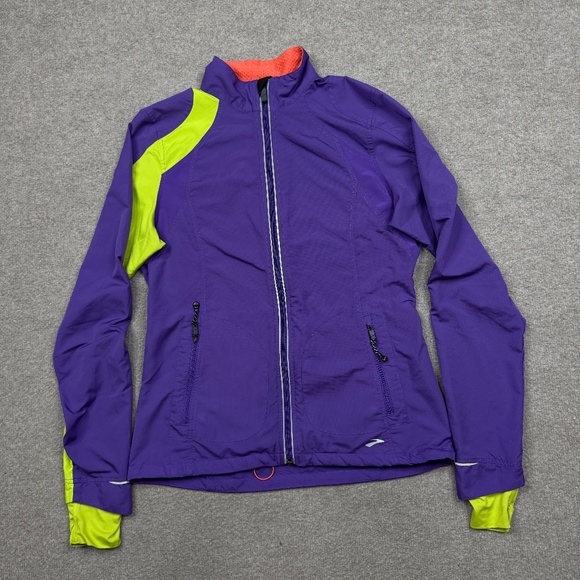 Brooks Women's Jacket Size M Purple Full Zip Lightweight Running Gym Work Out - Picture 1 of 9